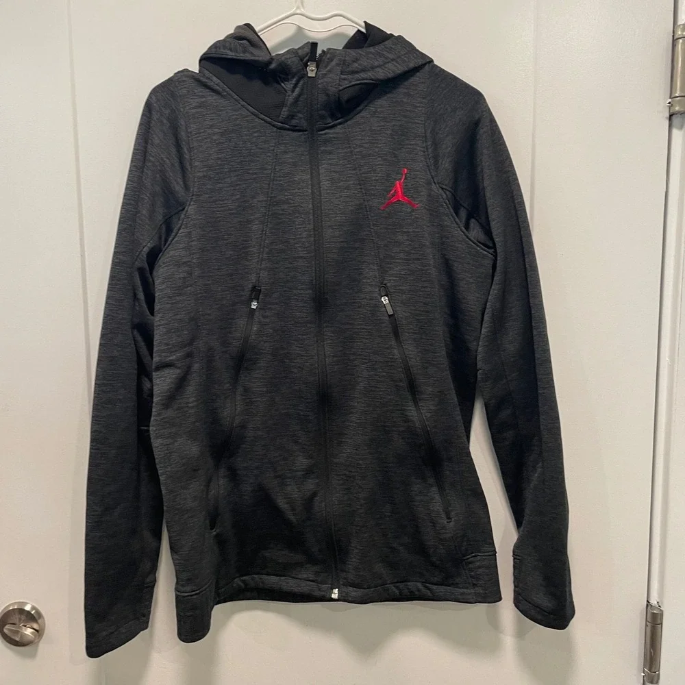 Jordan Therma-FIT Full Zip Hoodie Mens Medium Gray Heathered Jumpman Jacket